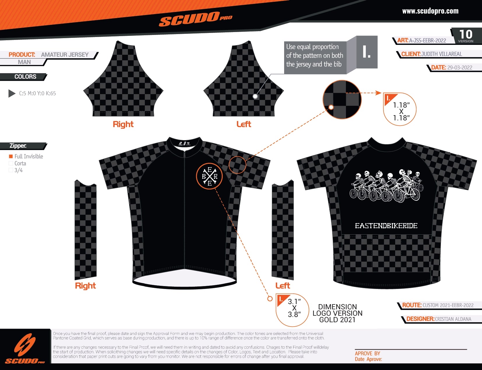 EEBR  | Gray Checkers | Amateur Fit | Short Sleeve Cycling Jersey | Full  Zip | Men and Women