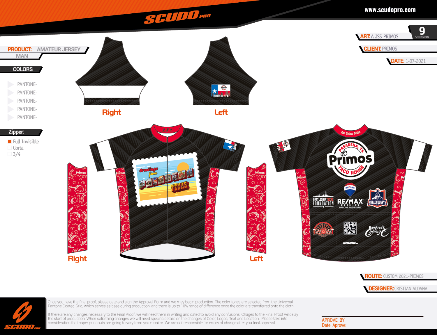 PRIMOS | Amateur Fit | Short Sleeve Cycling Jersey | Full Zip | Men and Women