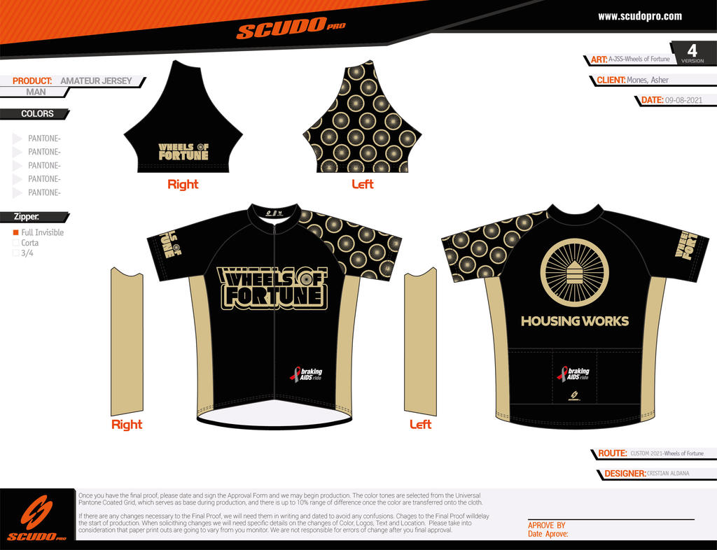 Wheels of Fortune | Amateur Fit | Short Sleeve Cycling Jersey | Full Zip | Men and Women