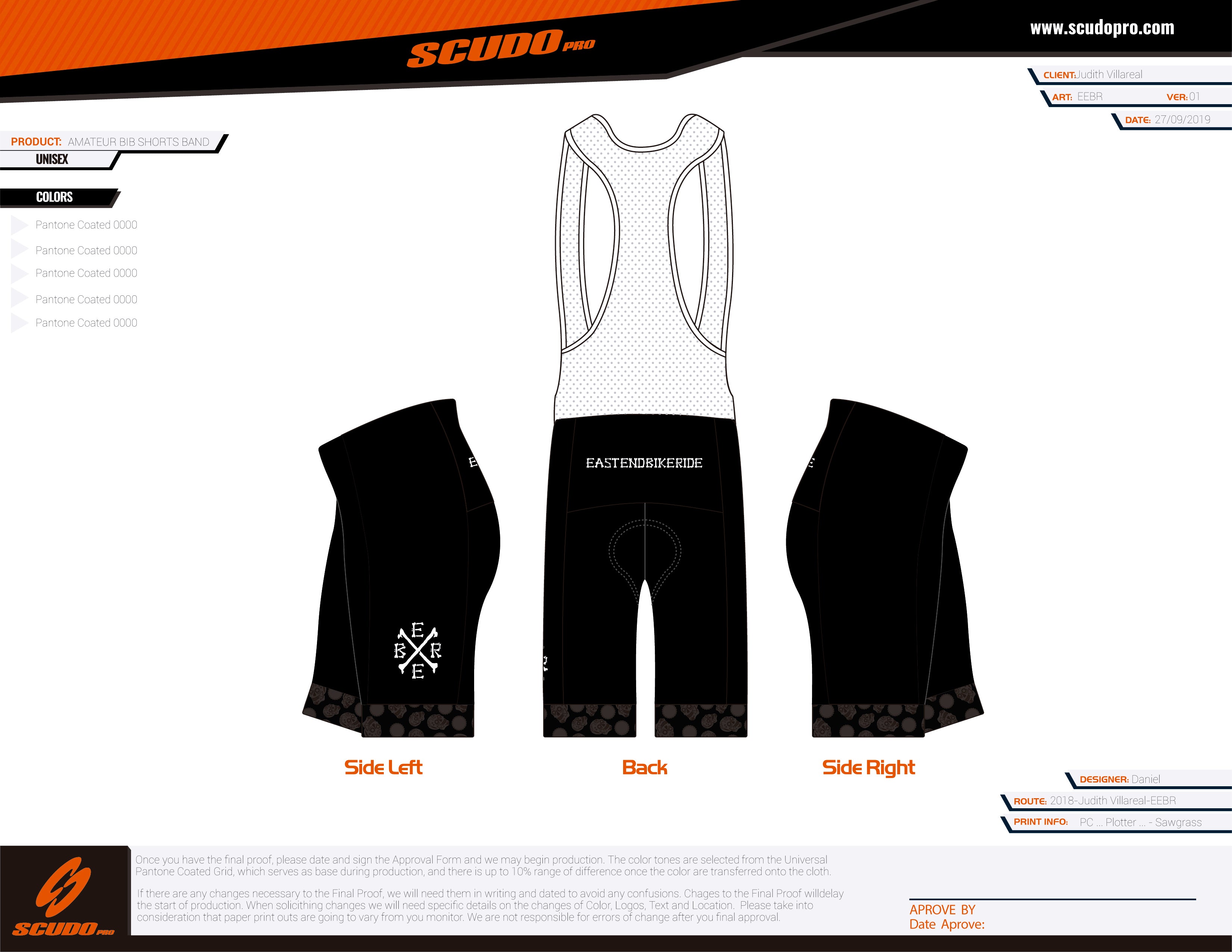 EEBR | Amateur BIBShort Black-Black | BAND | Delux Pad | Men and Women