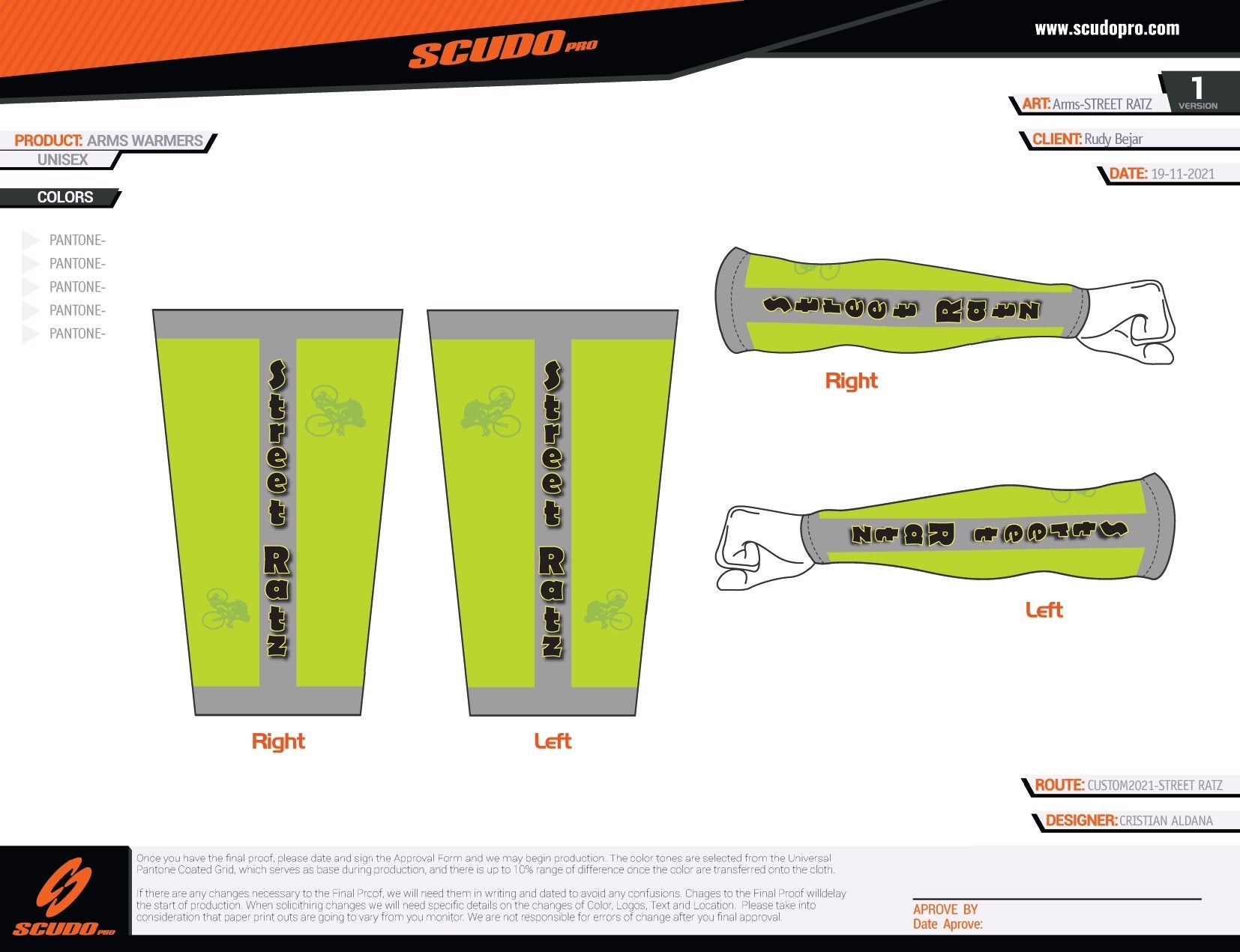 Street Ratz | Arm Sleeves Warmers | Green | Unisex