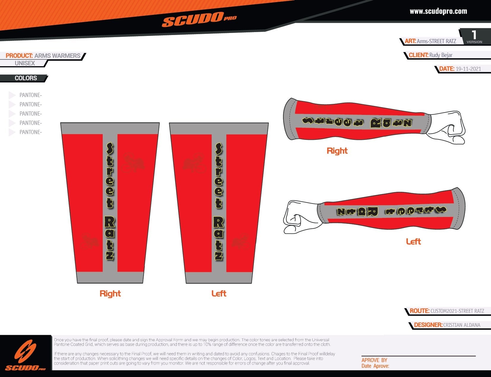 Street Ratz | Arm Sleeves Warmers | Red | Unisex