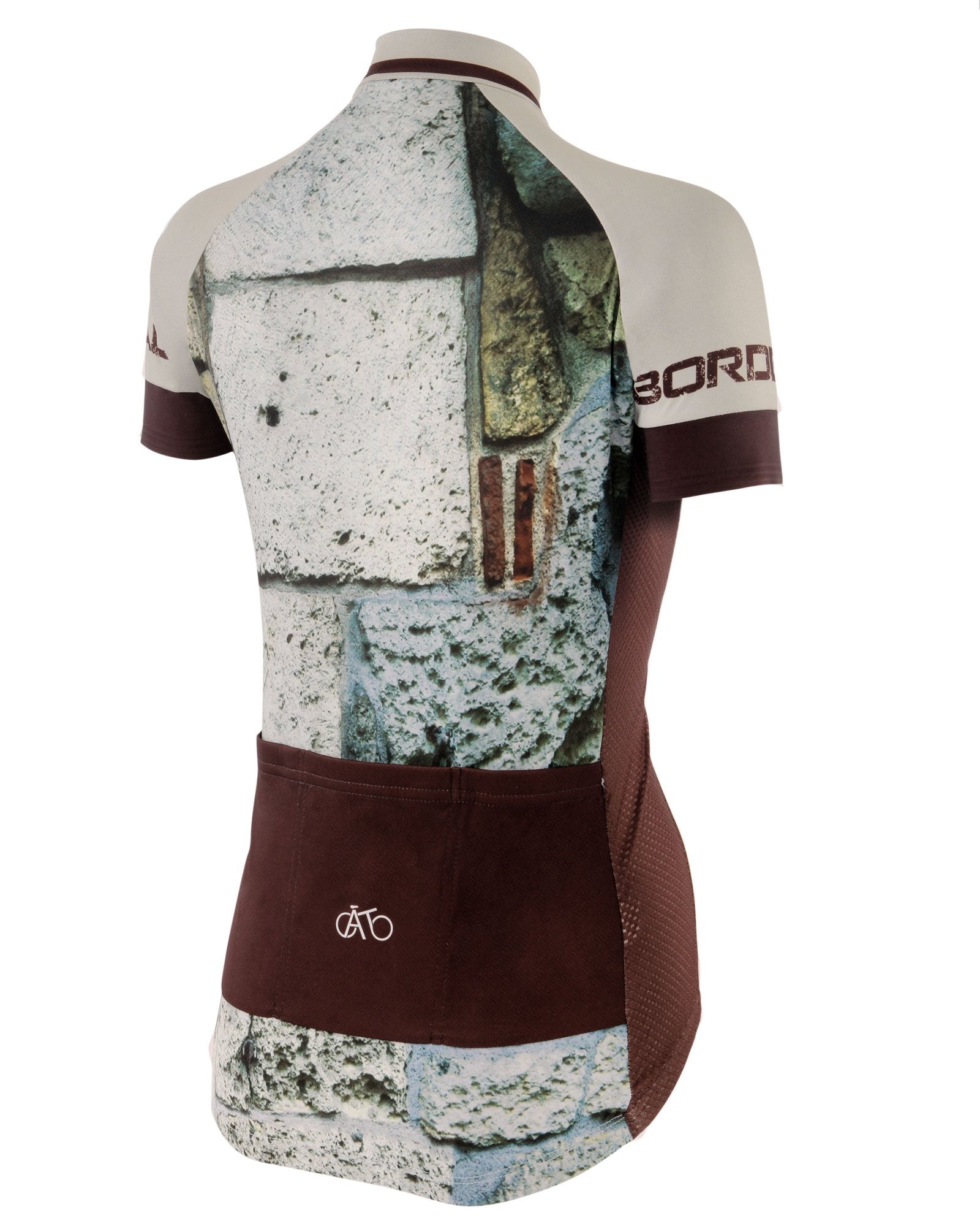 AT | Club Fit | Short Sleeve Cycling Jersey Bordeaux - Brickwall | WOMEN
