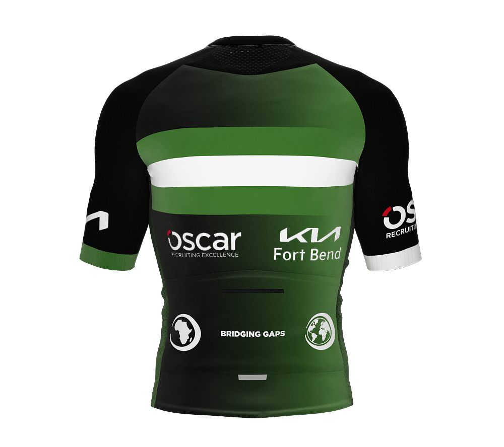 MOTHERLAND Black to Green | ELITE Fit | Short Sleeve Cycling Jersey | Full Zip | Men and Women