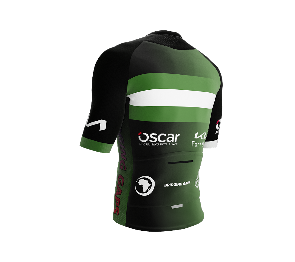 MOTHERLAND Black to Green | ELITE Fit | Short Sleeve Cycling Jersey | Full Zip | Men and Women