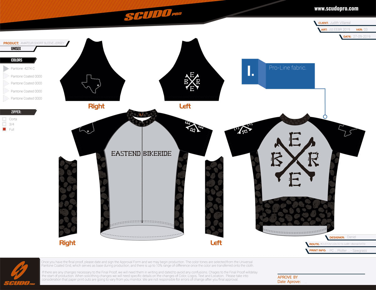 EEBR | Amateur Fit | Short Sleeve Cycling Jersey BATB 2019 | FULL  Zip | Pro Tour Fabric | Men and Women