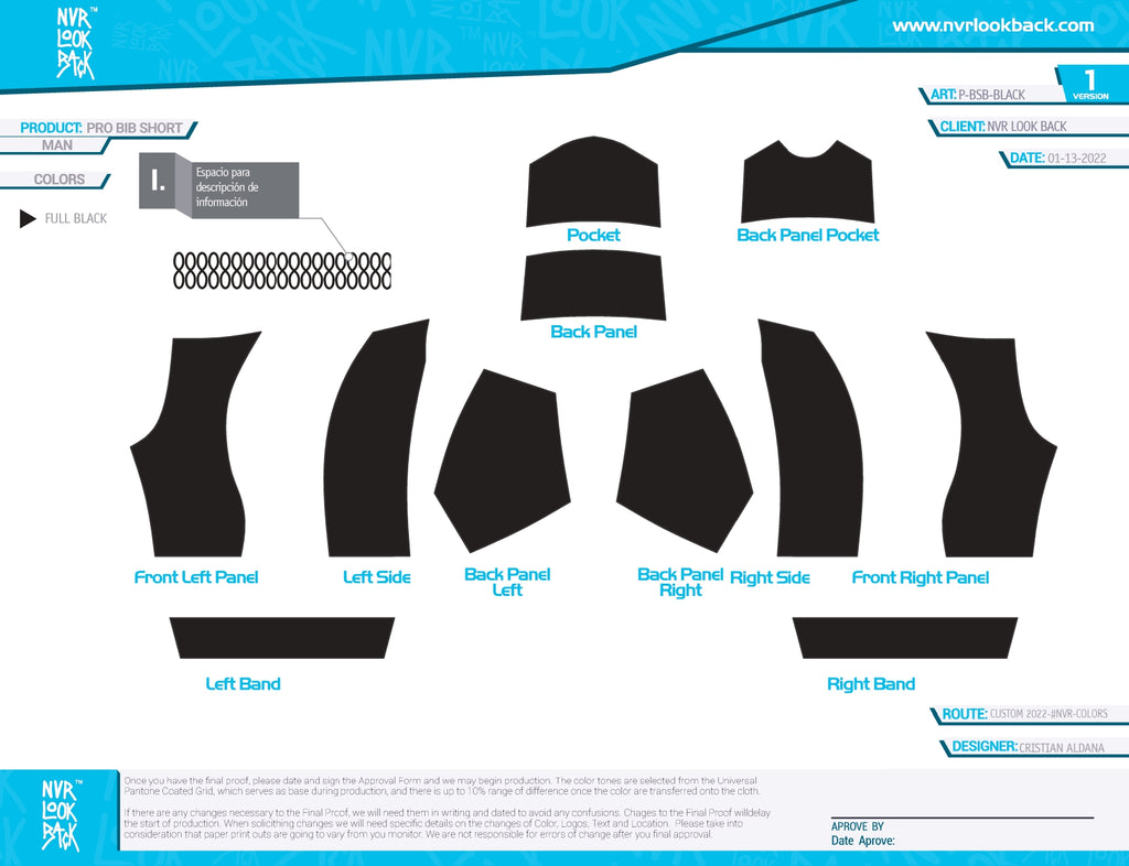 NVRLB | PRO-BIB Cycling Short TDF | black Sample Kit | Men and Women