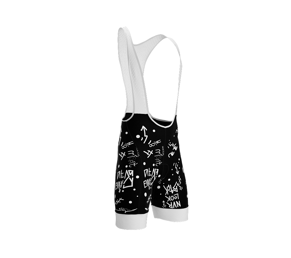 NVRLB | PRO-BIB Cycling Short Graffiti Black | Dolimiti Pad | Men and Women