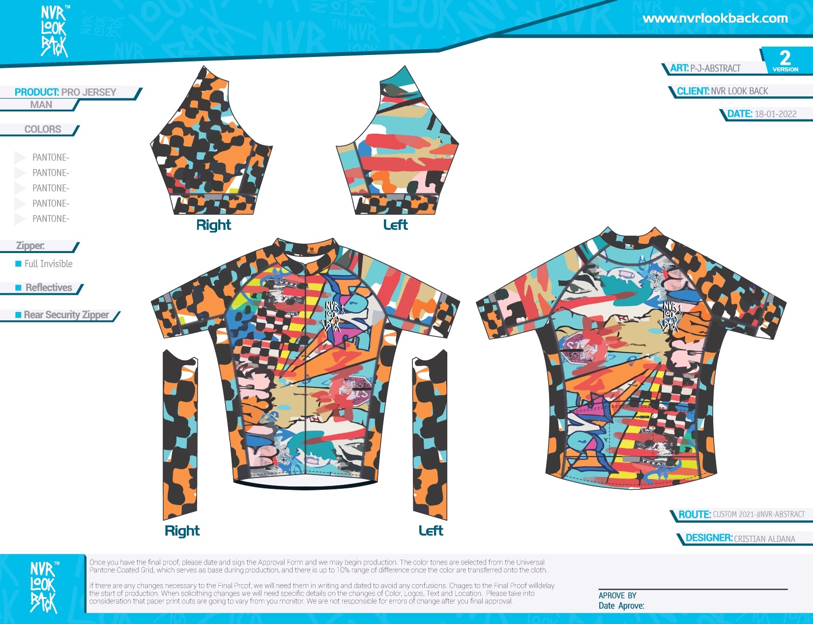 NVRLB | PRO-Fit Short Sleeve Cycling Jersey  | ABSTRACT | Men and Women