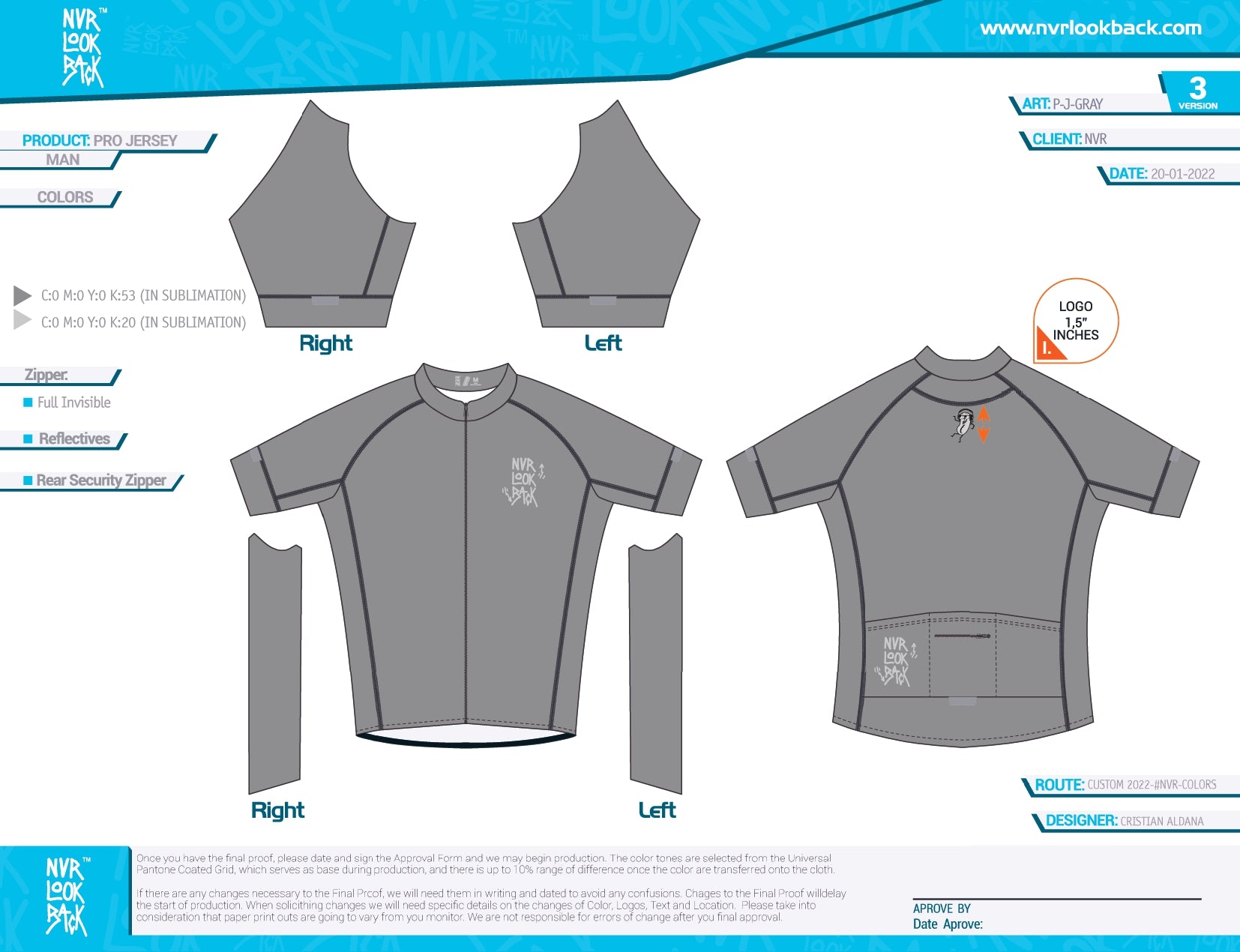 NVRLB | PRO-Fit Short Sleeve Cycling Jersey  | GRAY | Men and Women