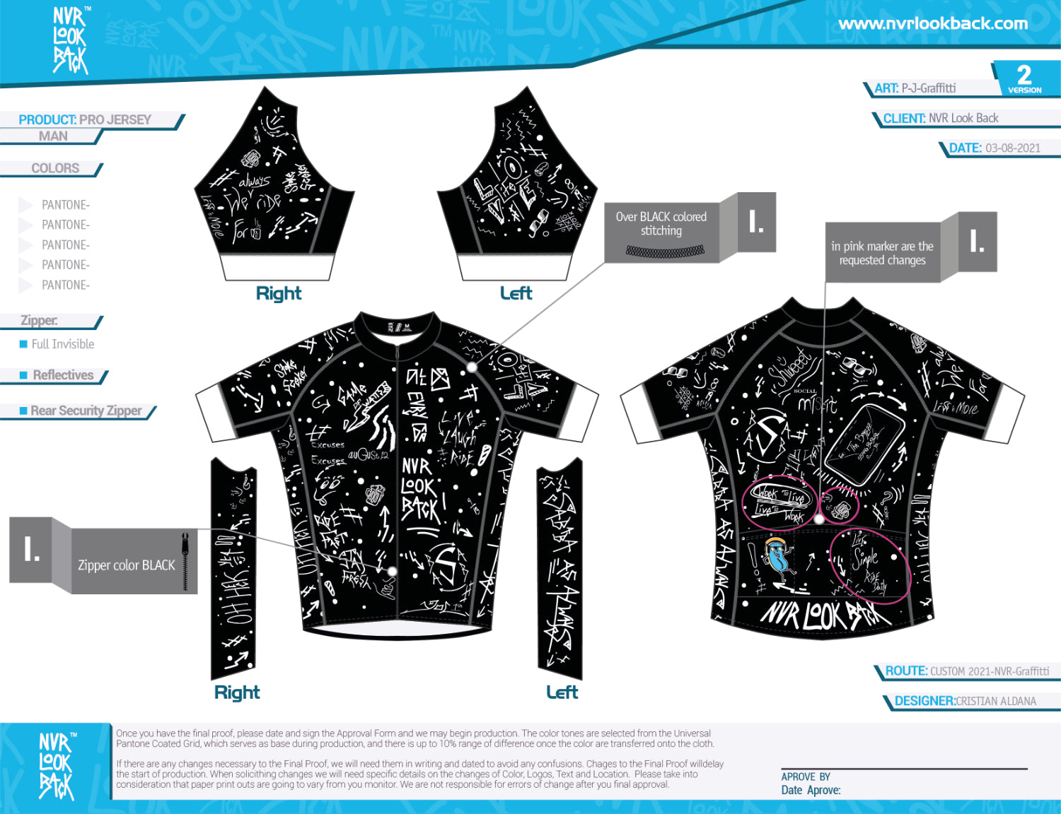 NVRLB | PRO-Fit Short Sleeve Cycling Jersey  | Graffiti Black| Men and Women