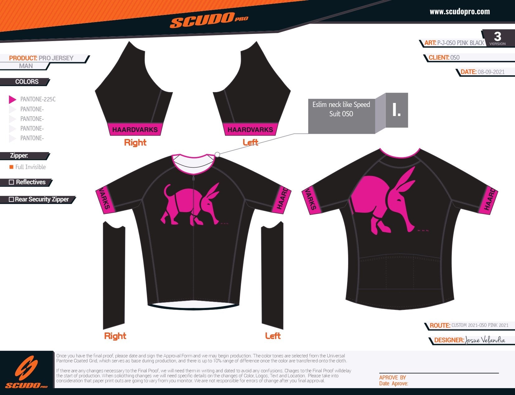 Oso-Vaarks | Pro Jersey | Black Pink Short Sleeve Cycling Jersey | Men and Women