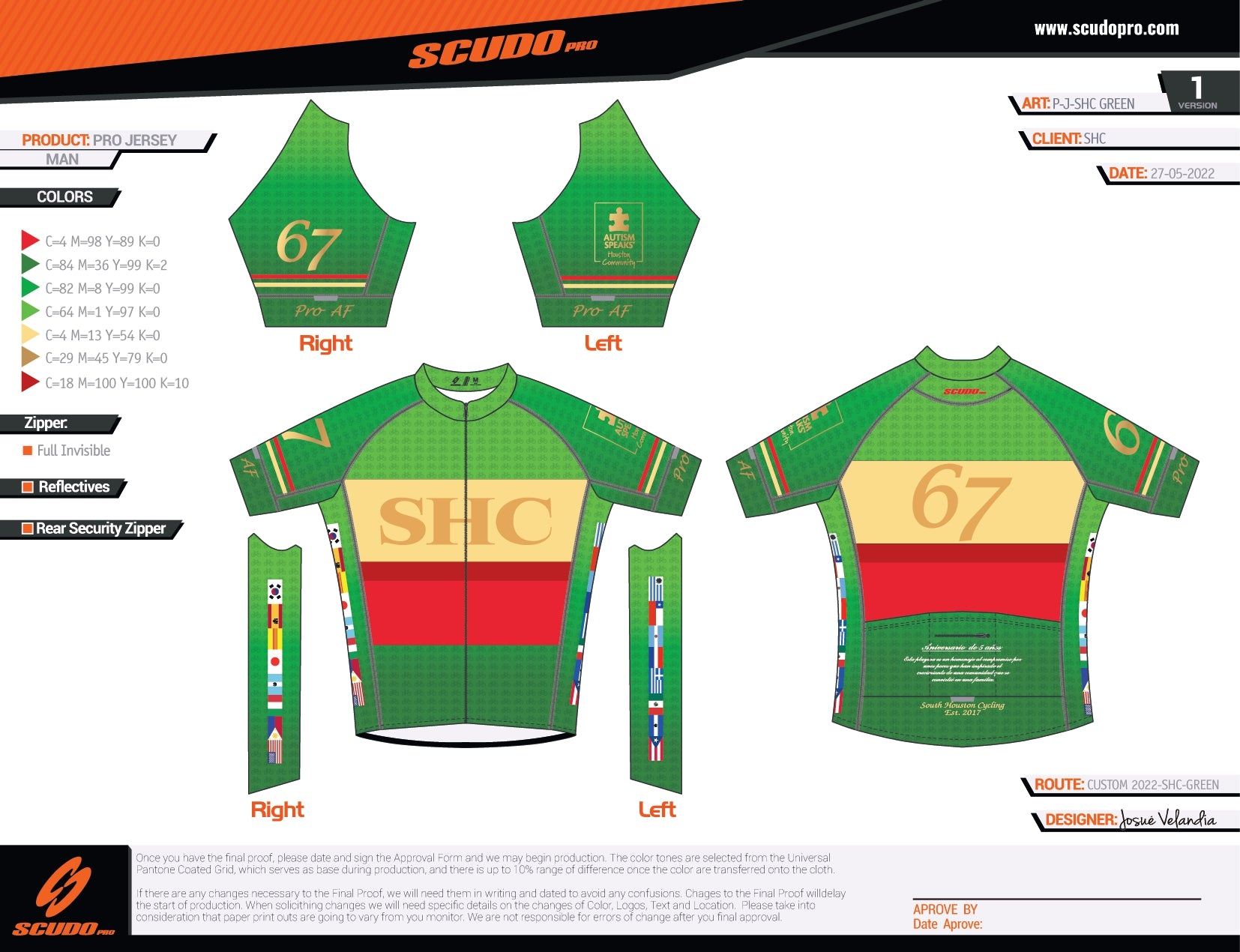 SHC | GREEN |  Short Sleeve Cycling Pro Jersey | Men and Women