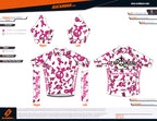 Tap and Pedal  Pink logos - White | BCA | PRO-Fit  | Short Sleeve Cycling Jersey | Men and Women
