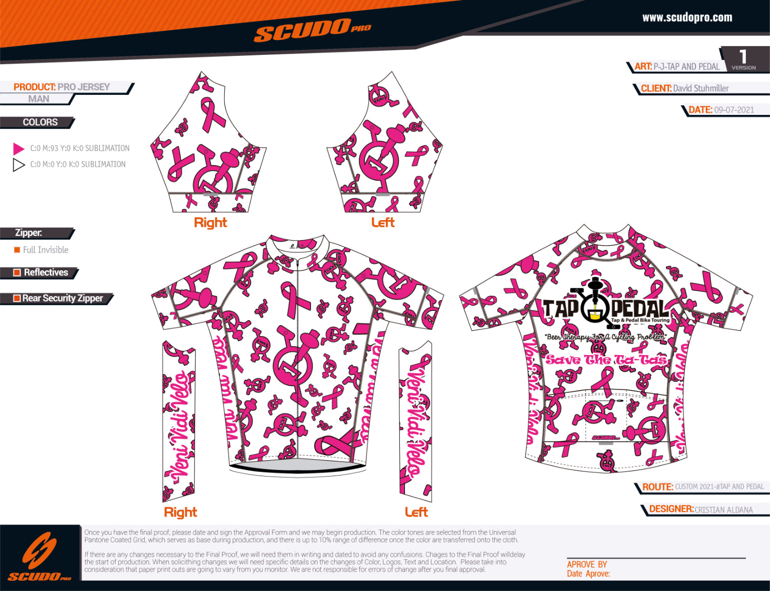 Tap and Pedal  Pink logos - White | BCA | PRO-Fit  | Short Sleeve Cycling Jersey | Men and Women
