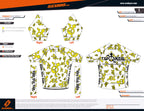 Tap and Pedal Yellow logos - White | PRO-Fit  | Short Sleeve Cycling Jersey | Men and Women
