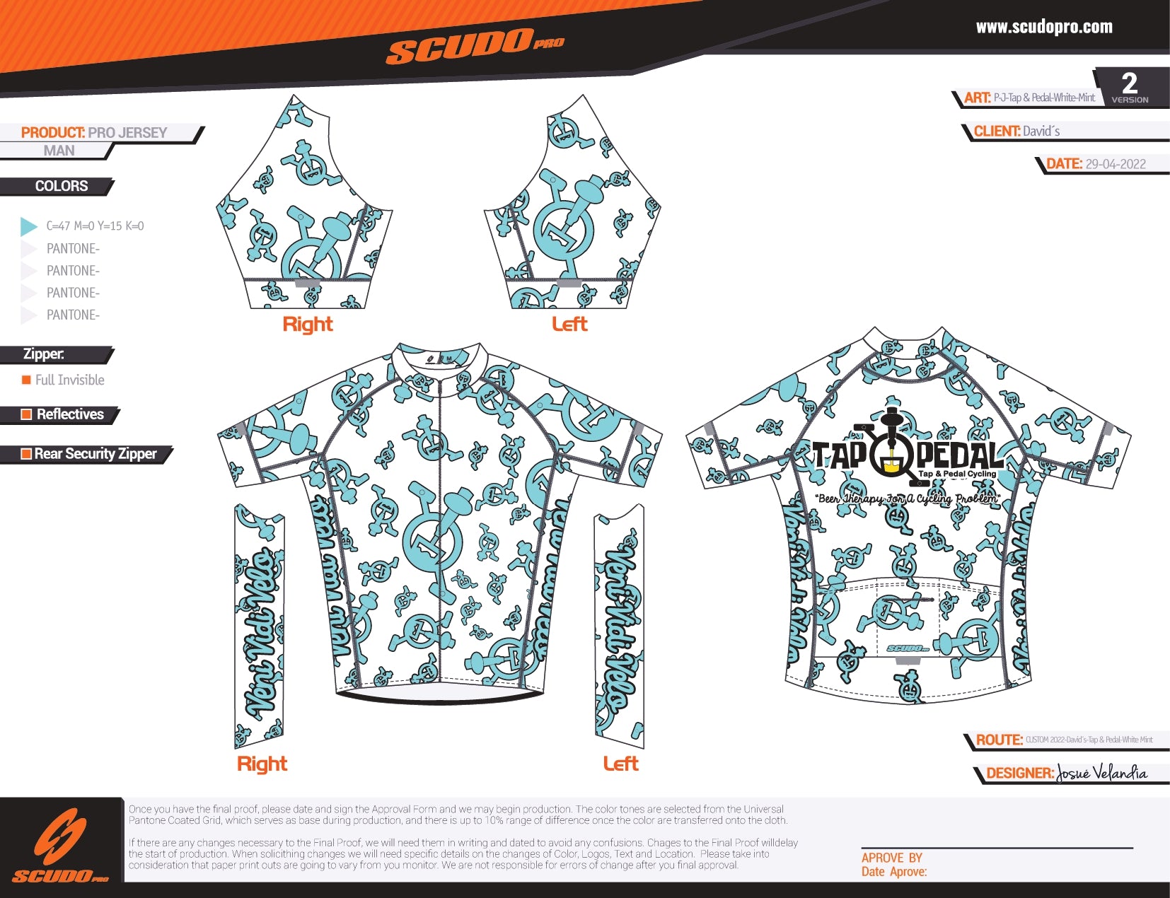 Tap and Pedal Mint Logos - White  | PRO-Fit  | Short Sleeve Cycling Jersey | Men and Women