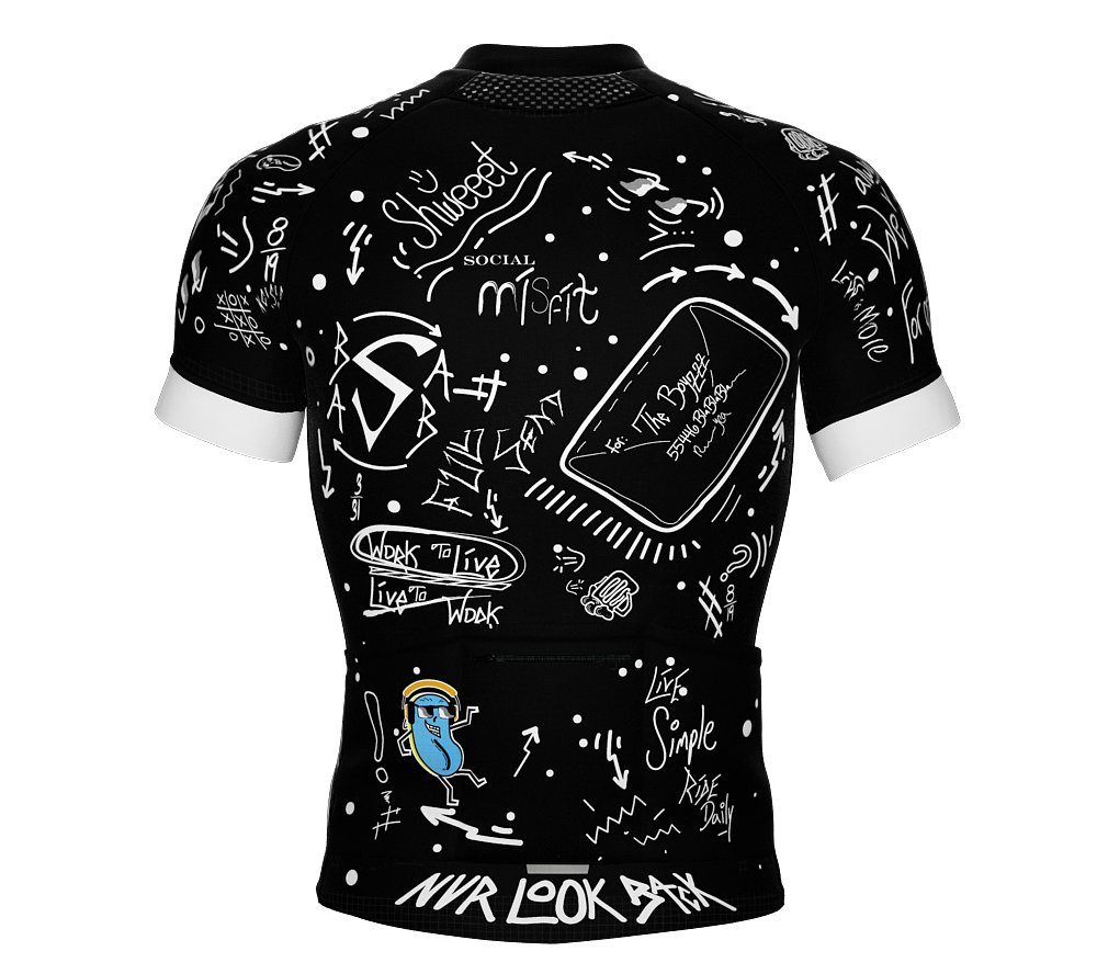 NVRLB | PRO-Fit Short Sleeve Cycling Jersey  | Graffiti Black| Men and Women