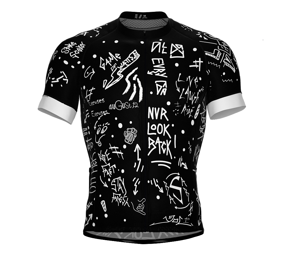 NVRLB | PRO-Fit Short Sleeve Cycling Jersey  | Graffiti Black| Men and Women