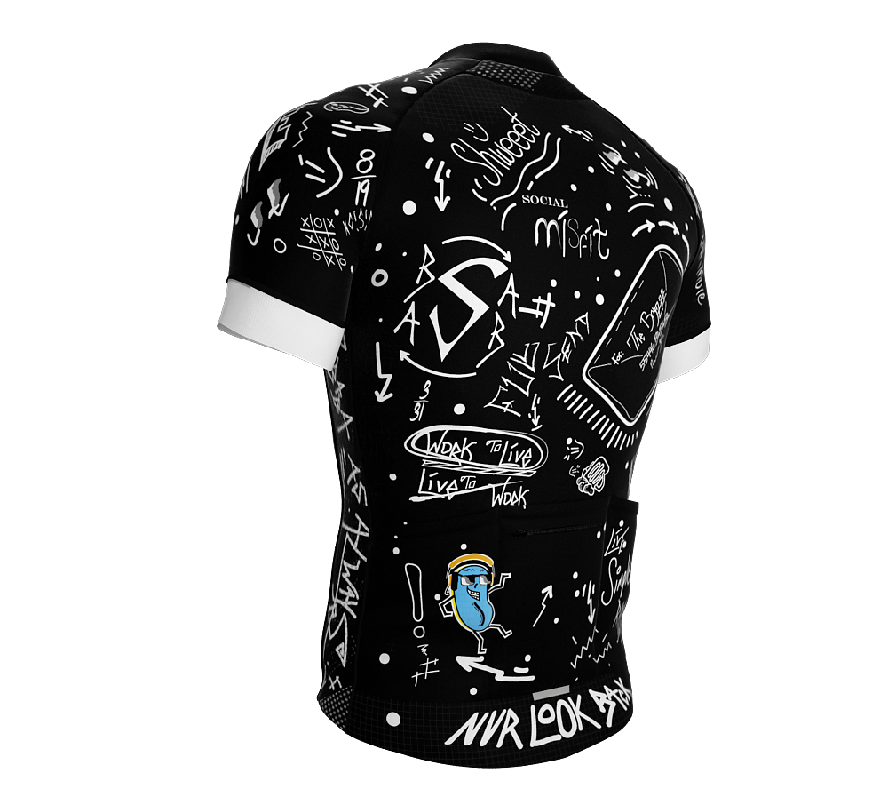 NVRLB | PRO-Fit Short Sleeve Cycling Jersey  | Graffiti Black| Men and Women