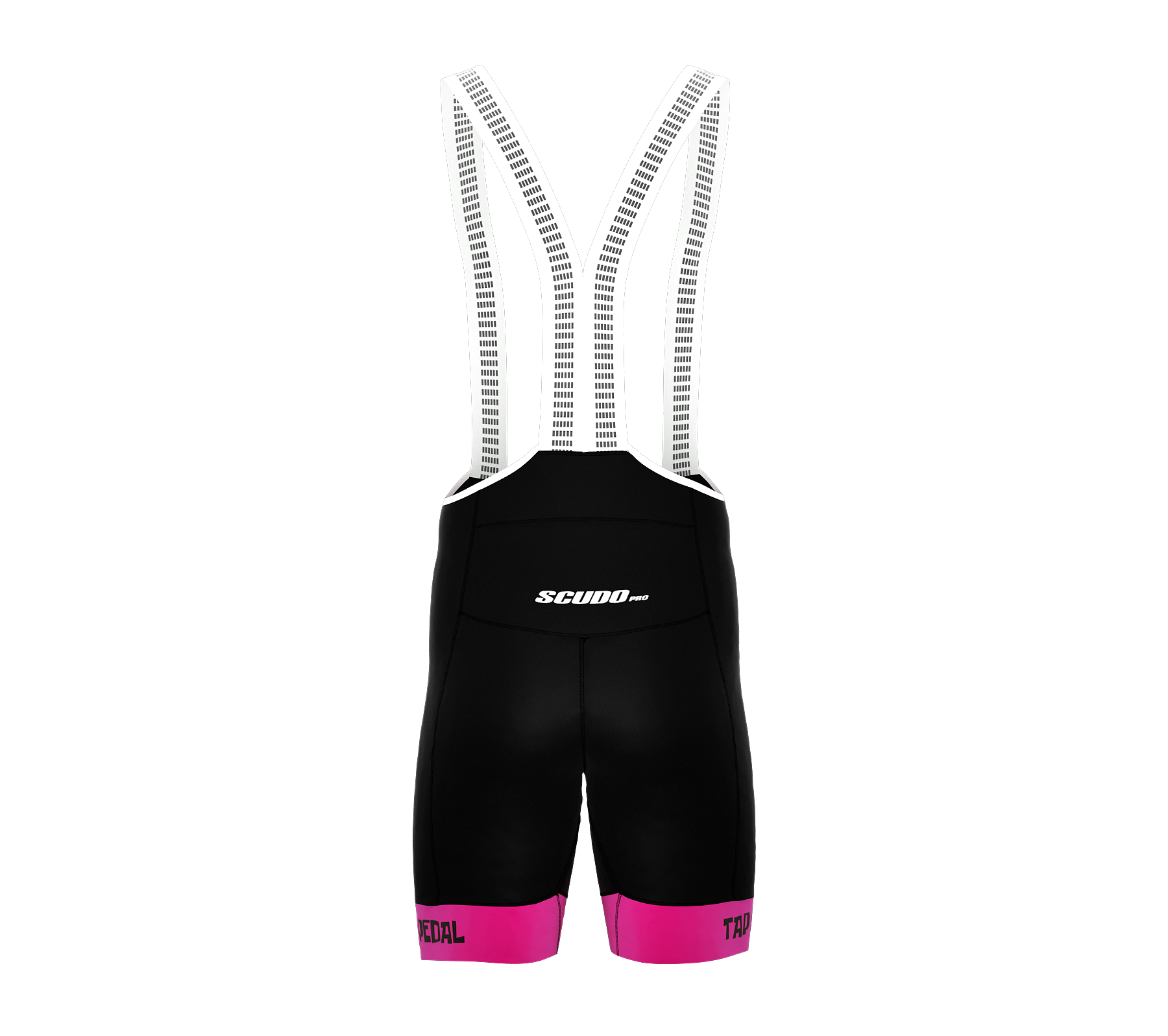 Tap and Pedal | PRO-BIB Cycling Short Black - Pink Grippers | Men and Women