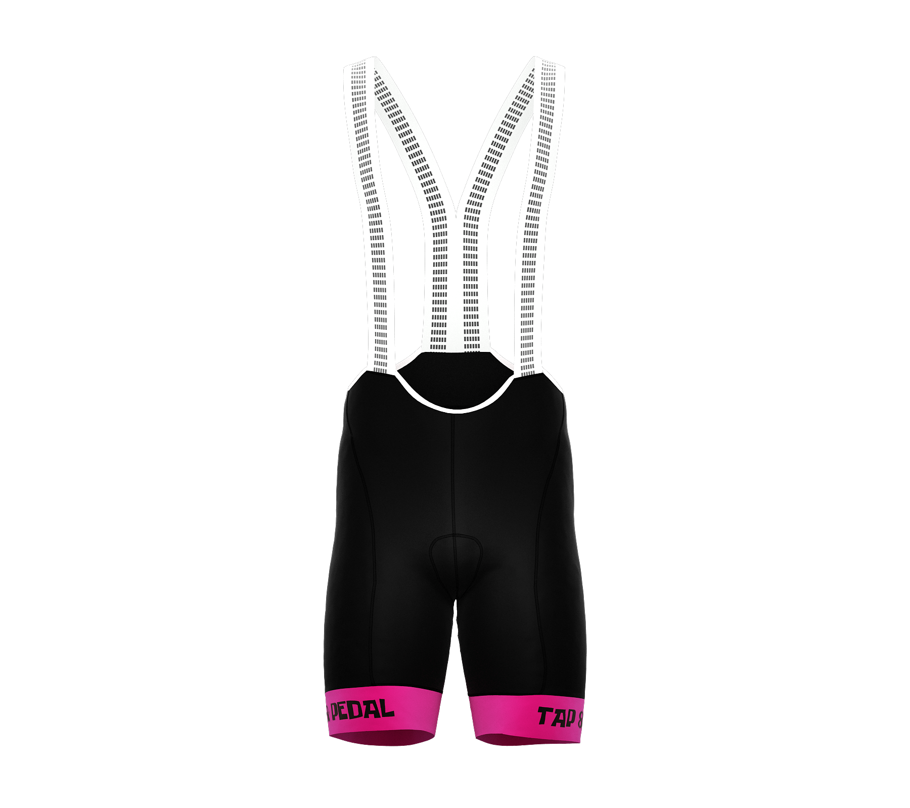 Tap and Pedal | PRO-BIB Cycling Short Black - Pink Grippers | Men and Women