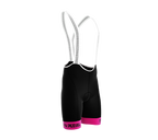 Tap and Pedal | PRO-BIB Cycling Short Black - Pink Grippers | Men and Women