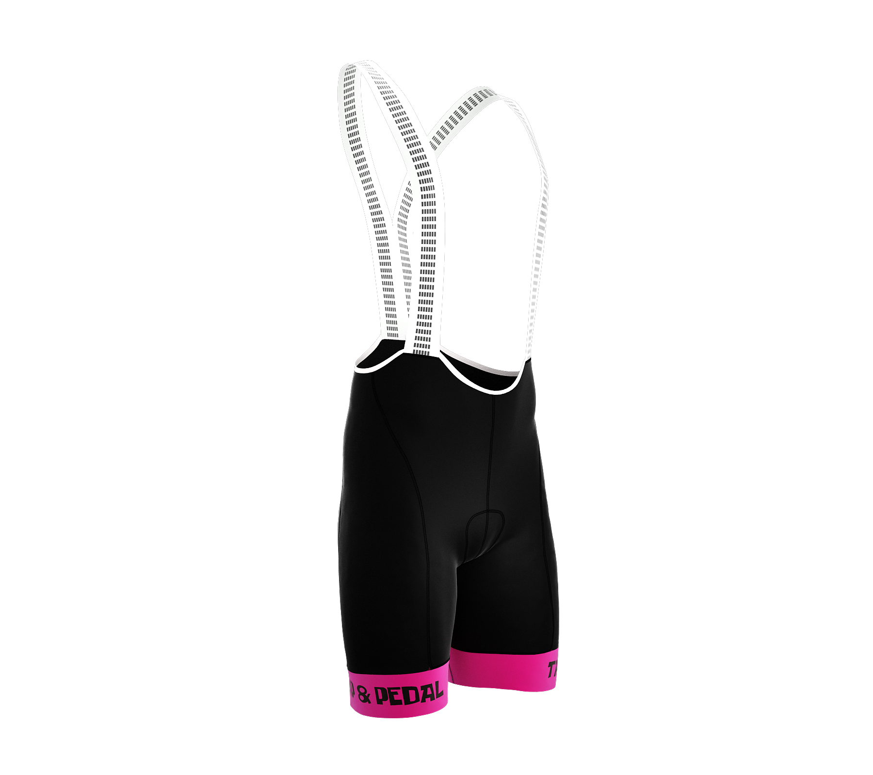 Tap and Pedal | PRO-BIB Cycling Short Black - Pink Grippers | Men and Women