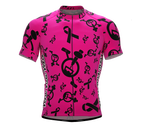 Tap and Pedal  Black logos - Pink | PRO-Fit  | Short Sleeve Cycling Jersey | Men and Women