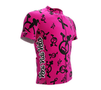 Tap and Pedal  Black logos - Pink | PRO-Fit  | Short Sleeve Cycling Jersey | Men and Women