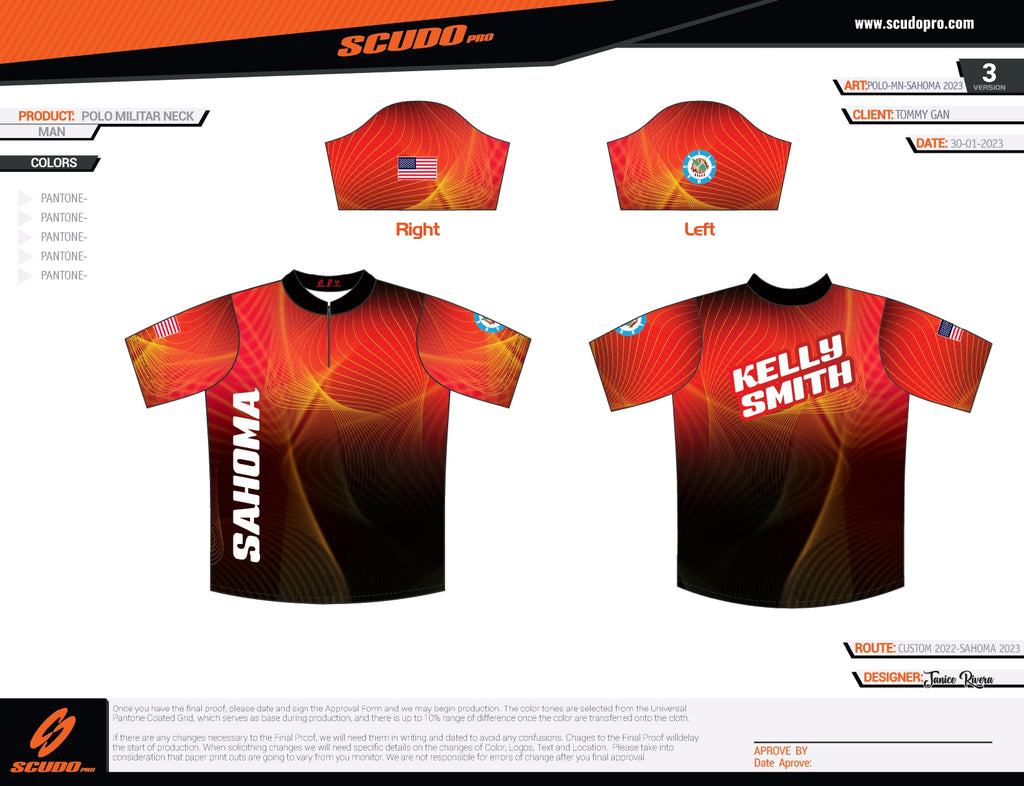 Team Sahoma Bowling | RED Short Sleeve Polo | Hydrotech Soft Light Weight  | Unisex