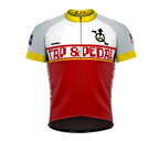 Tap and Pedal | PRO - RELAXED Fit | Short Sleeve Cycling Jersey RED 2019 | Full Front zip | Tour Fabric | Reflectives | Back pocket zip | Flat Stitch | Bands | Men and Women