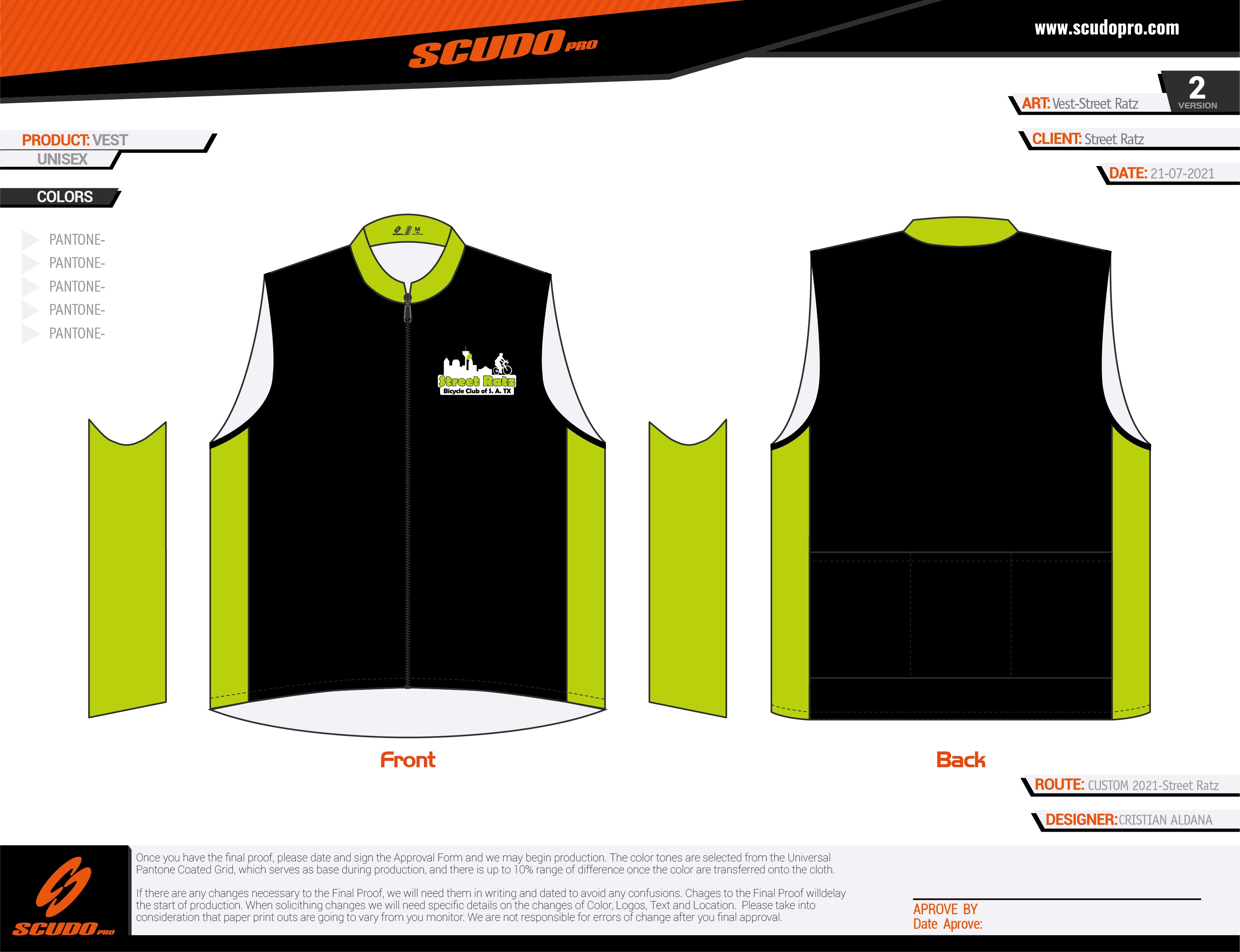 Street Ratz | Green | Wind Breaker Vest | Men and Women