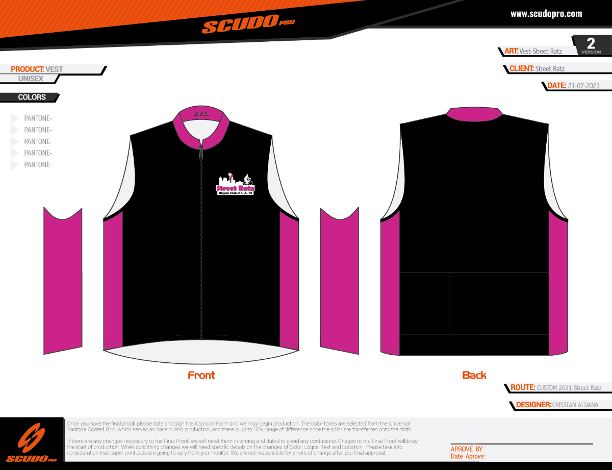 Street Ratz | Pink | Wind Breaker Vest | Men and Women