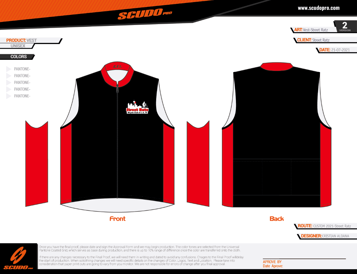 Street Ratz | Red | Wind Breaker Vest | Men and Women