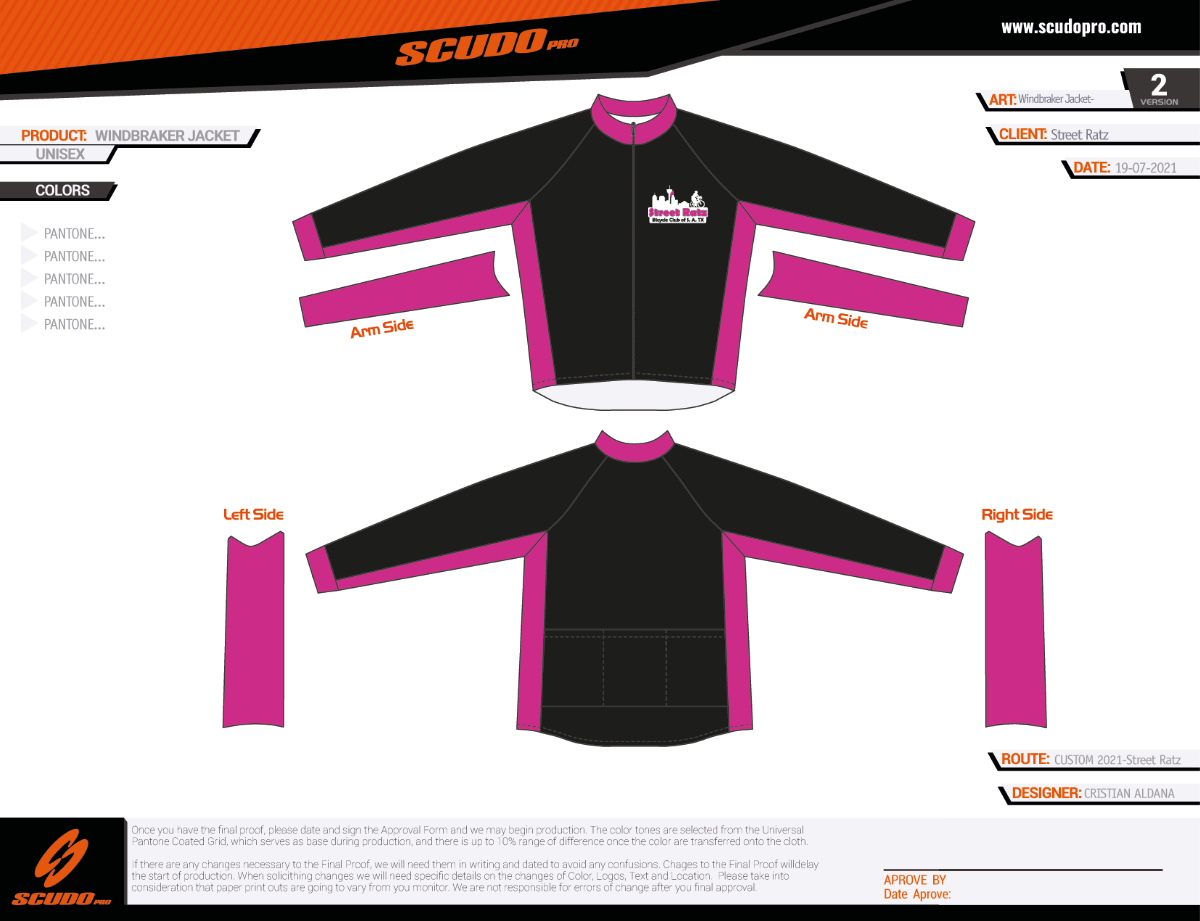 Street Ratz | Pink | Wind Breaker Jacket | Men and Women