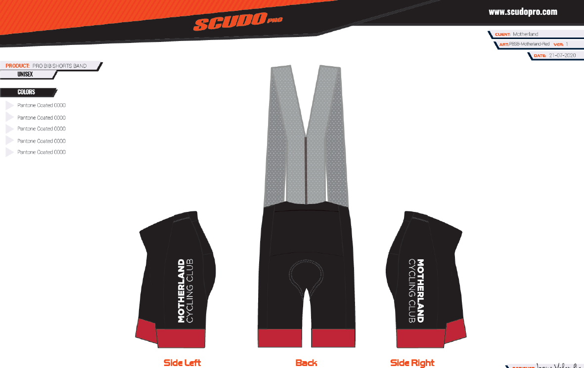 MOTHERLAND Red  | PRO-BIB Cycling Shorts  | Men and Women