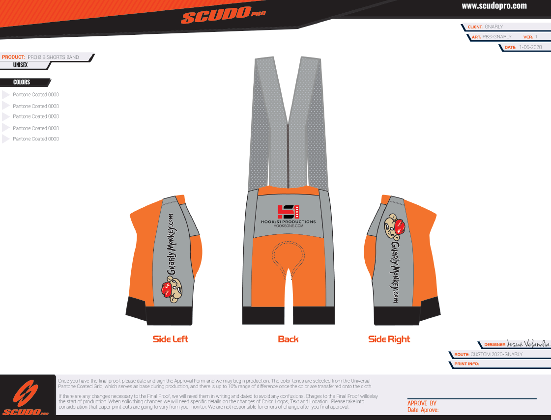 GNARLY | PRO-BIB Cycling short  | Band | Delux Pad | Men and Women