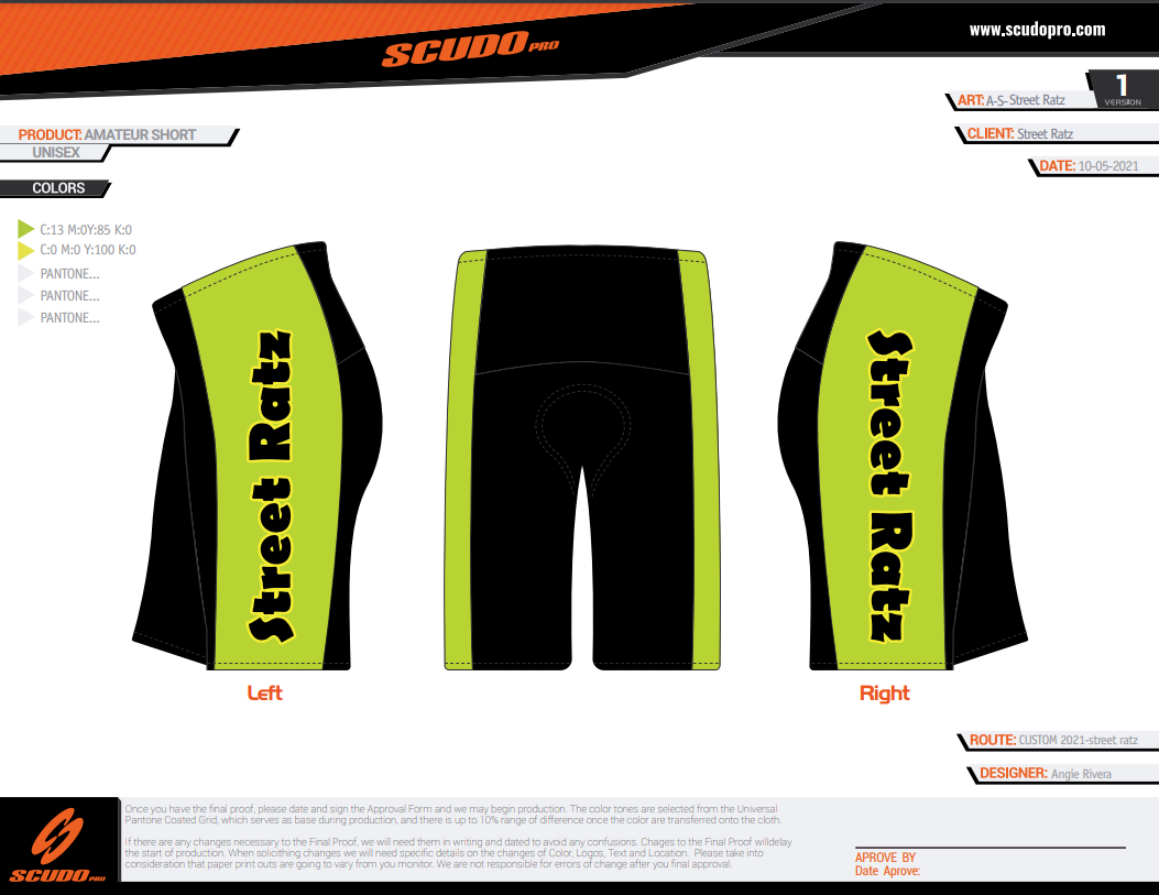 Street Ratz | Green | Amateur- Cycling short  | Deluxe Pad | Men and Women