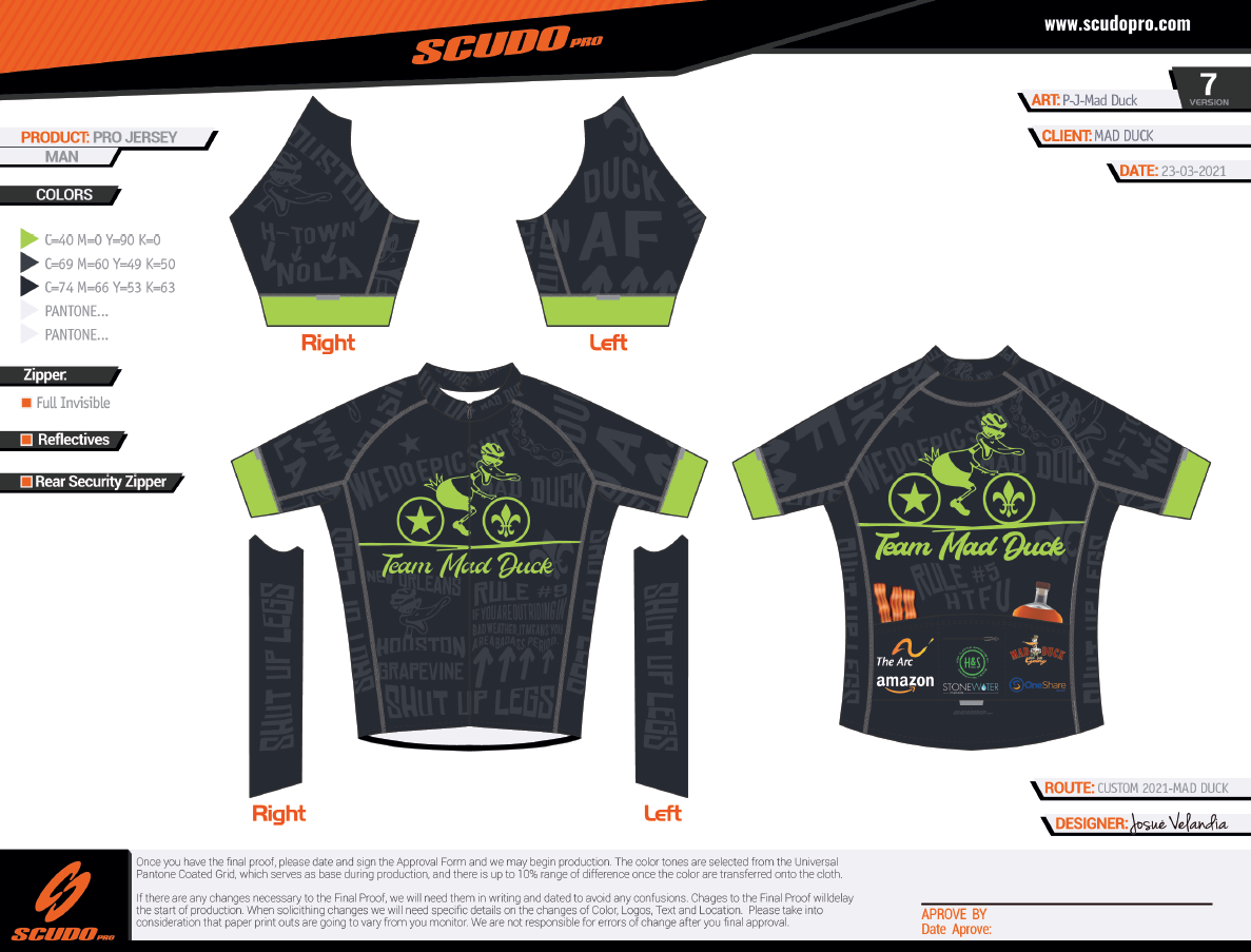 Team Mad Duck | PRO-Fit | Short Sleeve Cycling Jersey | Men and Women