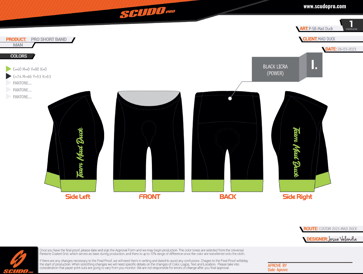 Team Mad Duck |  PRO-Cycling Shorts | Men and Women