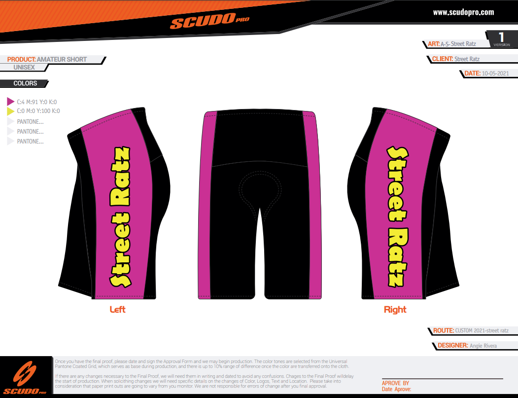 Street Ratz | Pink | Amateur- Cycling short  | Deluxe Pad | Men and Women