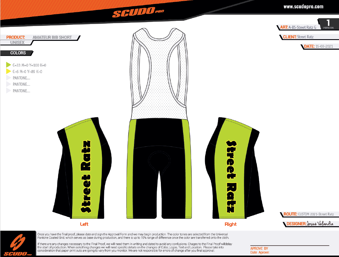 Street Ratz | Green | Amateur Cycling Bib shorts | Deluxe Pad | Men and Women