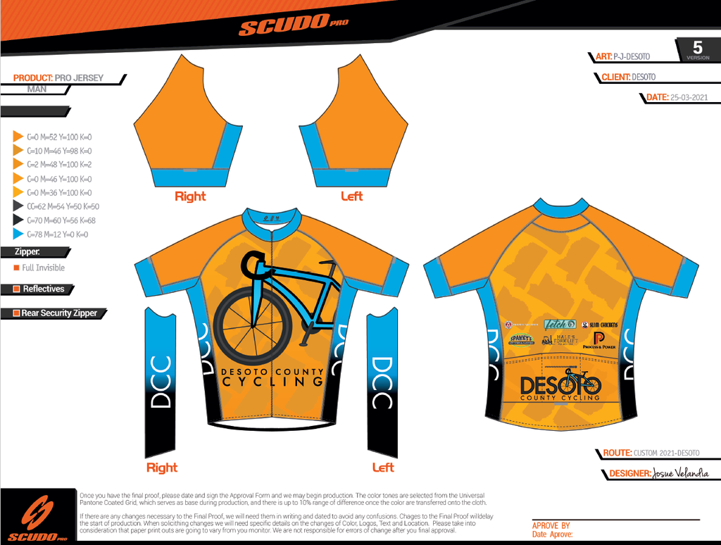 Desoto County | PRO-Fit | Short Sleeve Cycling Jersey | Men and Women