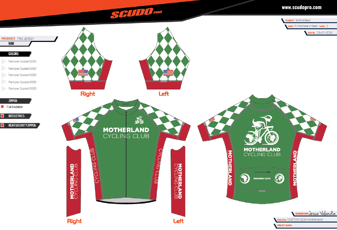 MOTHERLAND Green | PRO Fit | Short Sleeve Cycling Jersey | Full Zip | Men and Women